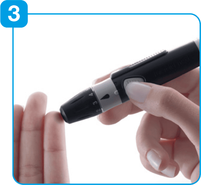 Lancetarom ubodite prst sa strane